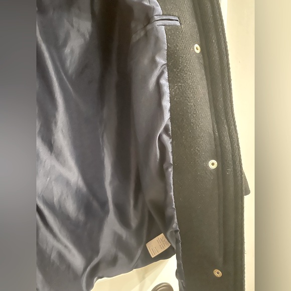 J. Crew Black Wool Winter Coat with Furry Hood - Size 2 - Picture 6 of 11